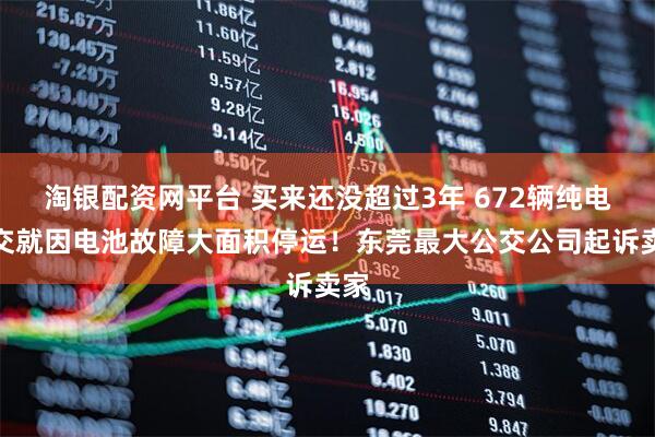 淘银配资网平台 买来还没超过3年 672辆纯电公交就因电池故障大面积停运！东莞最大公交公司起诉卖家